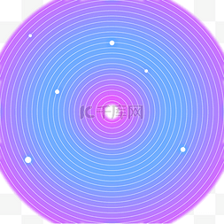 几何隧道图片_紫色蓝色霓虹光感发光几何线圈隧