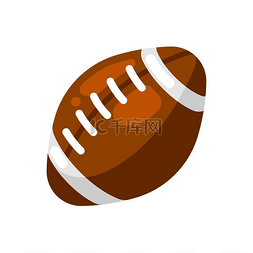 美国的标志图片_扁平风格的棕色橄榄球标志造型运