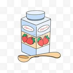 草莓可爱酸奶剪贴画