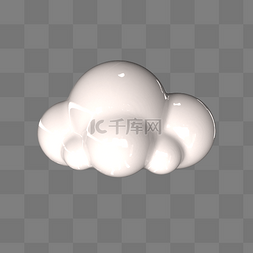 白色卡通云图片_C4D卡通立体白色云朵