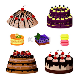 美味的蛋糕图片_甜面包店系列，海报上有奶油和饼