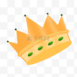 绿色宝石卡通金色皇冠