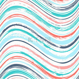 水波浪抽象图片_七彩条纹无缝水波纹的图案。抽象