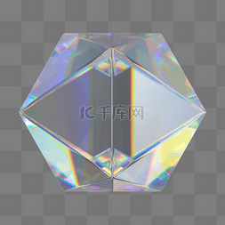 图形几何图形图片_C4D立体透明钻石体图形