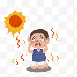 翻白眼emoji图片_夏天炎热高温天气热