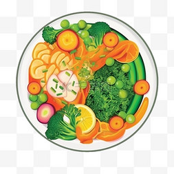 沙拉轻食logo图片_卡通手绘餐饮美食小吃食物沙拉