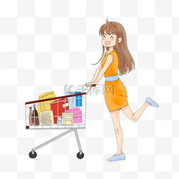 双十二购物表情图片_双十一买买买女孩购物逛街