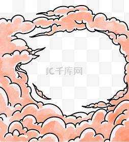 晚霞夕阳图片_旋涡天空云简笔画漫画夕阳晚霞水