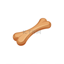 白色饼干图片_狗骨头玩具孤立的平面卡通图标矢