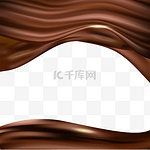 巧克力丝滑波浪边框背景
