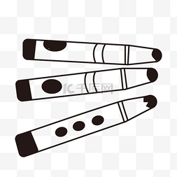 三支蜡笔图片_三支组合颜料文具蜡笔剪贴画黑白