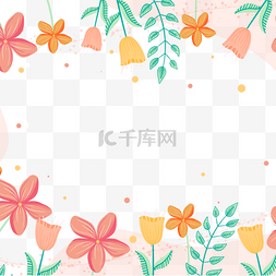 粉内春季花卉边框背景
