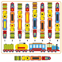 矢量图货车图片_训练逻辑游戏找到带货车的机车列