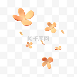 零落的花瓣图片_3DC4D立体桂花落花花瓣