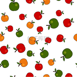 五颜六色的苹果无缝模式。