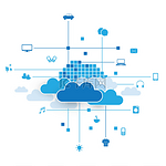 云计算网络设计表示各种数字设备或物联网服务的概念