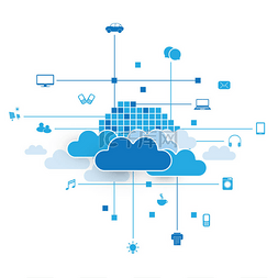 概念图片_云计算网络设计表示各种数字设备