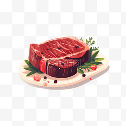 切牛肉图片_卡通手绘手切煎牛排肉块