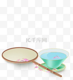 中国元素茶图片_中国风古风团扇