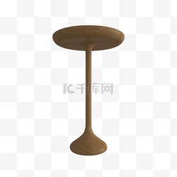 C4D木质小圆桌模型