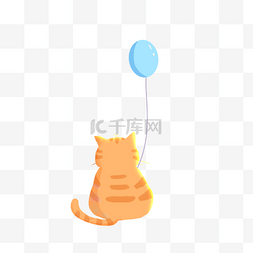 猫咪和毛线团图片_猫咪背影气球