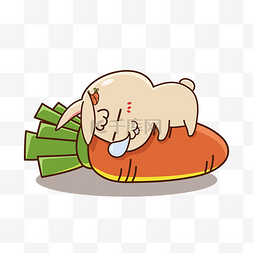 胡萝卜表情图片_兔年暖色可爱卡通睡觉兔子表情包