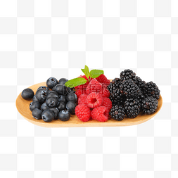 树莓水果图片_蓝莓树莓桑葚莓果组合