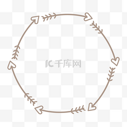 可爱箭头组成的线稿圆环