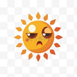 卡通手绘太阳表情