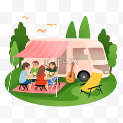 露营桌和椅子图片_野营房车露营旅游聚餐