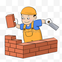 砌墙的建筑工人