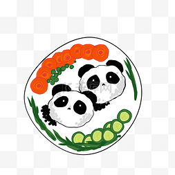 大熊猫宝宝图片_创意熊猫宝宝餐儿童餐
