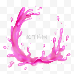 粉色的水珠图片_飞溅的粉色液体