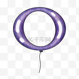 紫色渐变水彩音符字母气球