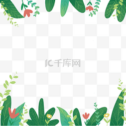夏天海报图片_绿叶植物海报边框