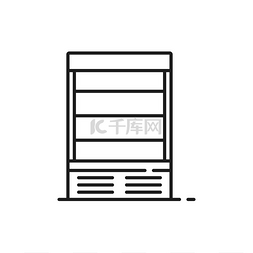空的冰箱图片_展示冷冻柜隔离轮廓图标带玻璃门