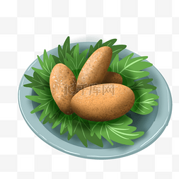 手绘薯条小吃图片_美味的巴西小吃 coxinha