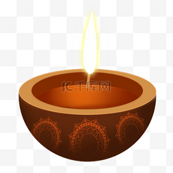 湿婆节图片_印度湿婆节棕色木质油灯