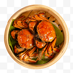大螃蟹图片_美食螃蟹蒸笼