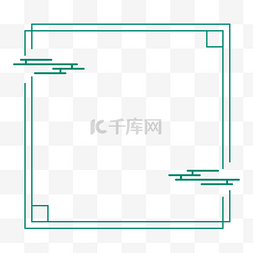 绿色简约花边图片_中式绿色花纹边框