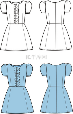 女礼服设计图片_矢量插画的浪漫的打扮