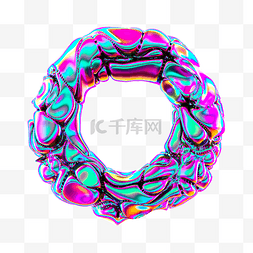 彩色圆环图片_c4d酸性流体潮流圆环