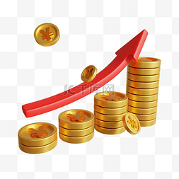 经济协商图片_3DC4D立体金融经济理财上升