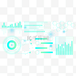 科技感线条雕刻图片_线性绿色科技数据图