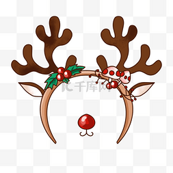 圣诞卡通装饰品图片_圣诞发带用品可爱棕色麋鹿造型
