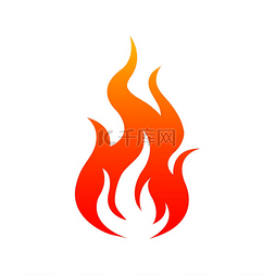 白色火图标图片_燃烧的火焰孤立的图标。