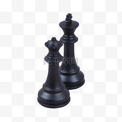 象棋素材图片_两个黑色棋子国际象棋简洁