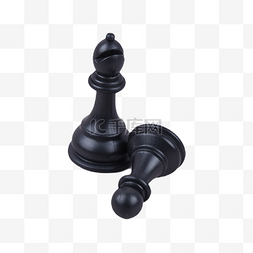 两个棋子国际象棋简洁黑色
