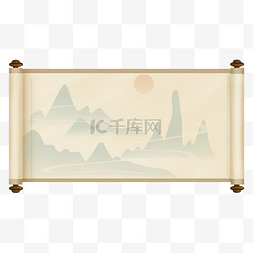 国潮画轴中国风文本框