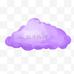 浅紫色晕染云朵水彩可爱剪贴画